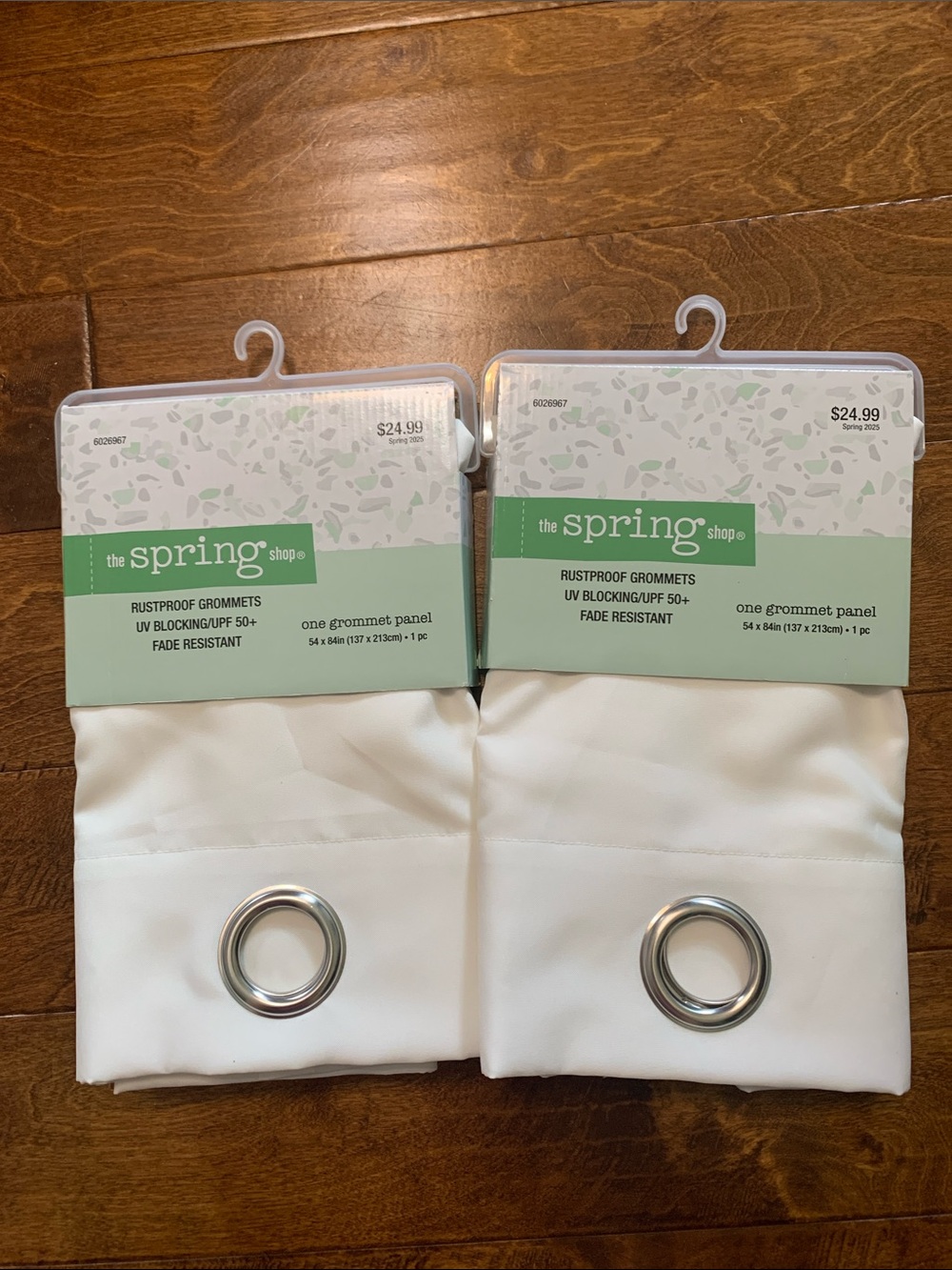The Spring Shop White Single Grommet Curtain Panel with Silver Ring